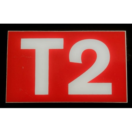 T2 rouge et blanc 6 x 10 cm